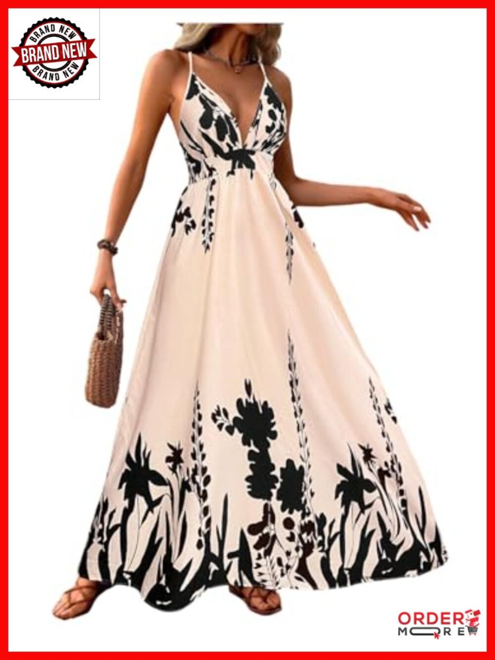 Boho Maxi Dress Summer Backless Sundress Flowy Resort Wear